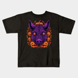 Wild Boar Halloween Kids T-Shirt